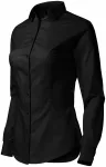 Damen Baumwollbluse mit langen Ärmeln, schwarz Damen Baumwollbluse mit langen Ärmeln, schwarz