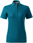 Damen-Poloshirt aus Bio-Baumwolle, petrol blue