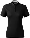 Damen-Poloshirt mit Bomberkragen, schwarz