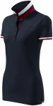 Damen Poloshirt mit Stehkragen, dunkelblau