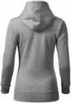 Damen Sweatshirt mit Kapuze ohne Reißverschluss, dunkelgrauer Marmor