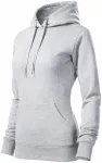 Damen Sweatshirt mit Kapuze ohne Reißverschluss, hellgrauer Marmor Damen Sweatshirt mit Kapuze ohne Reißverschluss, hellgrauer Marmor