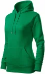Damen Sweatshirt mit Kapuze ohne Reißverschluss, Grasgrün