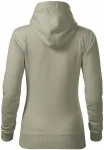 Damen Sweatshirt mit Kapuze ohne Reißverschluss, helles Khaki