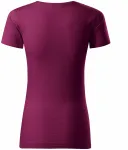 Damen-T-Shirt aus strukturierter Bio-Baumwolle, fuchsie