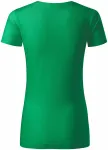 Damen-T-Shirt aus strukturierter Bio-Baumwolle, Grasgrün