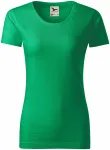 Damen-T-Shirt aus strukturierter Bio-Baumwolle, Grasgrün