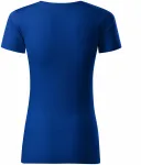Damen-T-Shirt aus strukturierter Bio-Baumwolle, königsblau