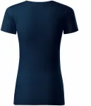 Damen-T-Shirt aus strukturierter Bio-Baumwolle, dunkelblau