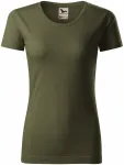 Damen-T-Shirt aus strukturierter Bio-Baumwolle, military