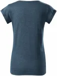 Damen T-Shirt mit gerollten Ärmeln, dunkler Denim-Marmor