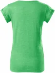 Damen T-Shirt mit gerollten Ärmeln, grüner Marmor
