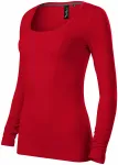 Damen T-Shirt mit langen Ärmeln und tiefem Ausschnitt, formula red