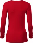 Damen T-Shirt mit langen Ärmeln und tiefem Ausschnitt, formula red