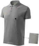 Elegantes Poloshirt für Herren, dunkelgrauer Marmor