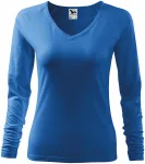 Eng anliegendes T-Shirt für Damen, V-Ausschnitt, hellblau