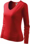 Eng anliegendes T-Shirt für Damen, V-Ausschnitt, rot