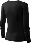 Eng anliegendes T-Shirt für Damen, V-Ausschnitt, schwarz