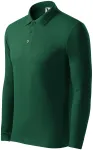 Grobes Poloshirt für Herren mit langen Ärmeln, Flaschengrün