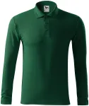 Grobes Poloshirt für Herren mit langen Ärmeln, Flaschengrün