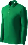 Grobes Poloshirt für Herren mit langen Ärmeln, Grasgrün