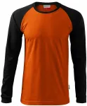 Herren Kontrast T-Shirt mit langen Ärmeln, orange
