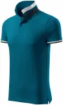 Herren Poloshirt mit Stehkragen, petrol blue