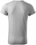 Herren T-Shirt mit gerollten Ärmeln, Silberner Marmor