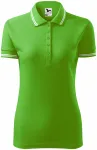 Kontrast-Poloshirt für Damen, Apfelgrün