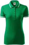 Kontrast-Poloshirt für Damen, Grasgrün