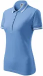 Kontrast-Poloshirt für Damen, Himmelblau