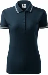 Kontrast-Poloshirt für Damen, dunkelblau