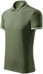 Kontrastiertes Poloshirt für Herren, khaki Kontrastiertes Poloshirt für Herren, khaki