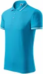 Kontrastiertes Poloshirt für Herren, türkis