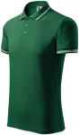 Kontrastiertes Poloshirt für Herren, Flaschengrün