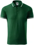 Kontrastiertes Poloshirt für Herren, Flaschengrün