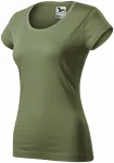 Slim Fit Damen T-Shirt mit rundem Halsausschnitt, khaki