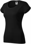 Slim Fit Damen T-Shirt mit rundem Halsausschnitt, schwarz