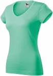 Slim Fit Damen T-Shirt mit V-Ausschnitt, Minze