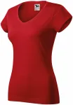 Slim Fit Damen T-Shirt mit V-Ausschnitt, rot Slim Fit Damen T-Shirt mit V-Ausschnitt, rot