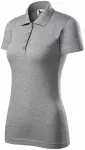 Slim Fit Poloshirt für Damen, dunkelgrauer Marmor